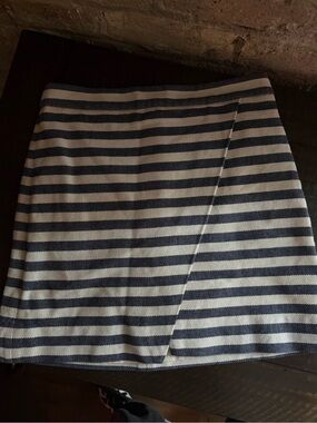 J. Crew Navy and White Striped Mini Skirt